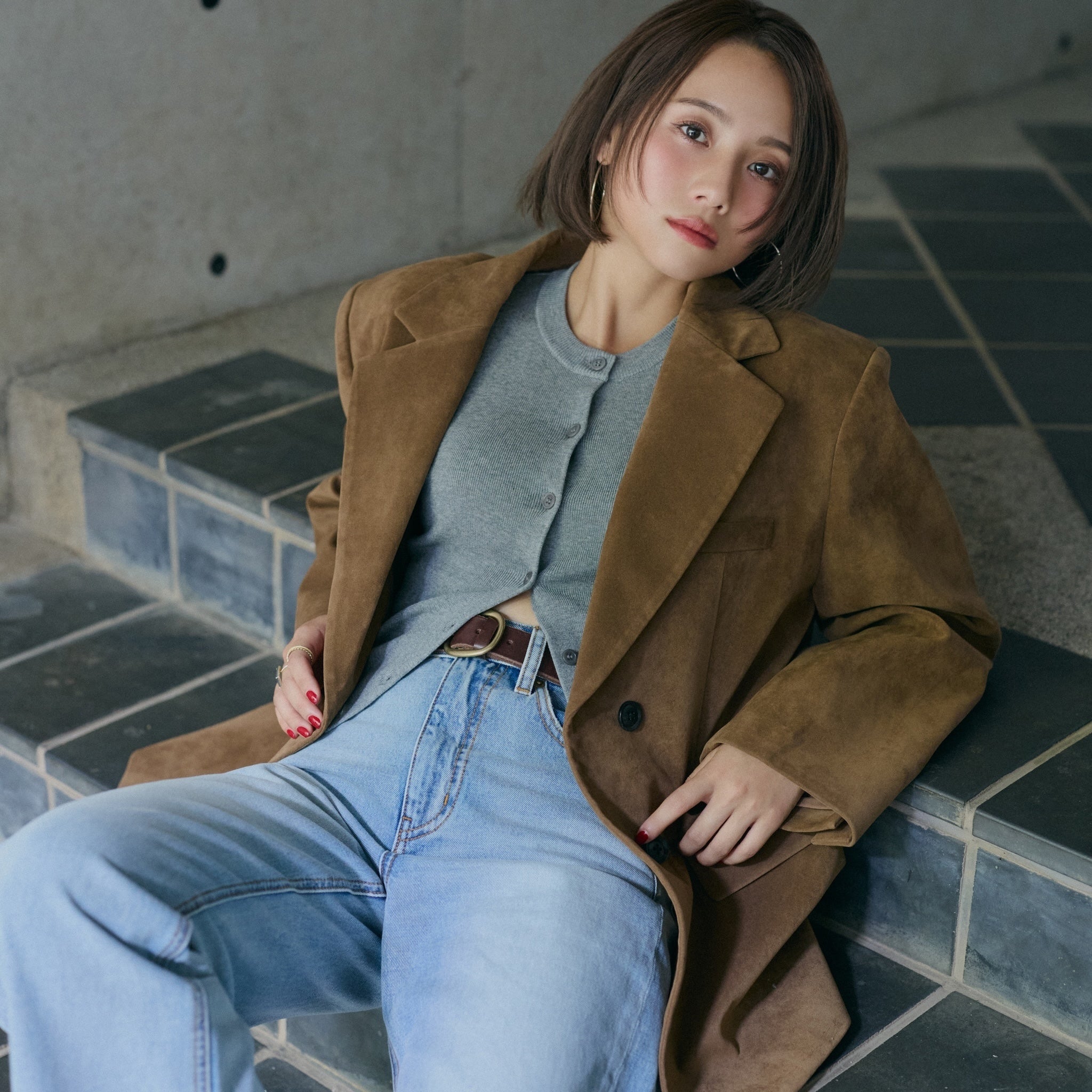 collab スエードライクオーバージャケット