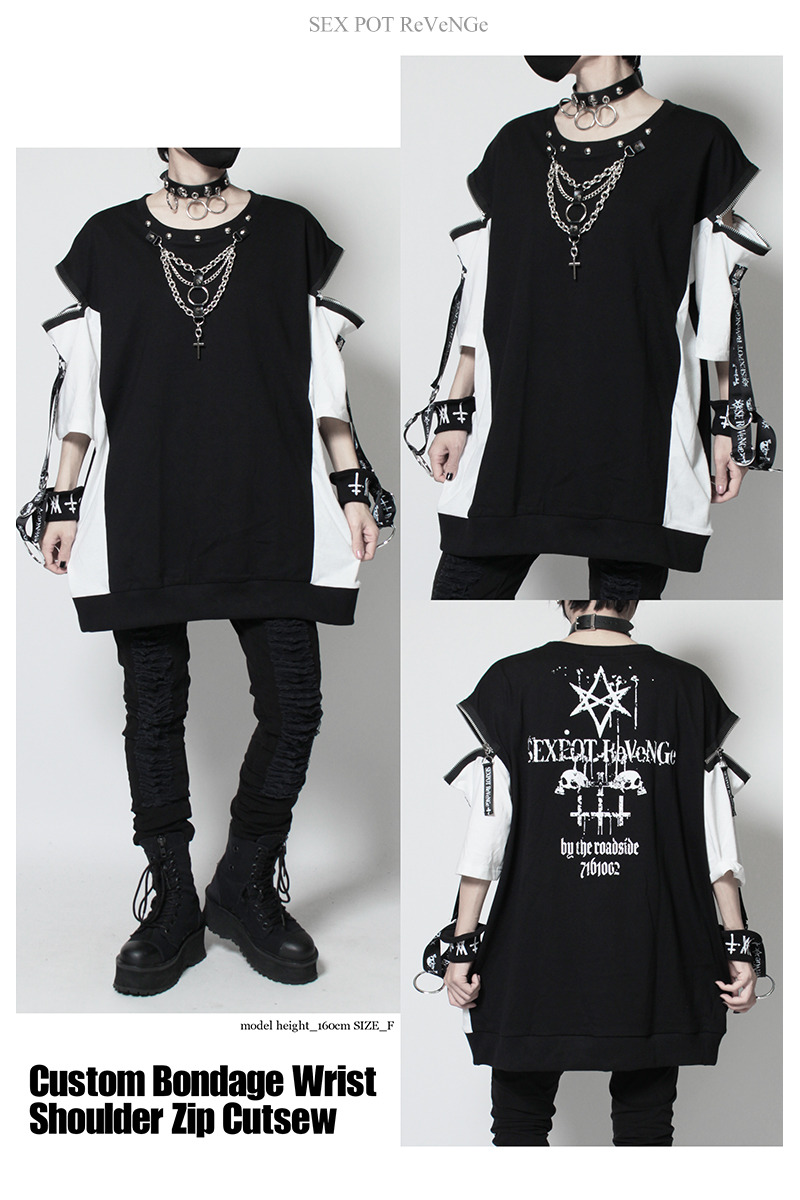 送料無料！】CUSTOM BONDAGE WRIST SHOULDER ZIP カットソー ｜SEX POT