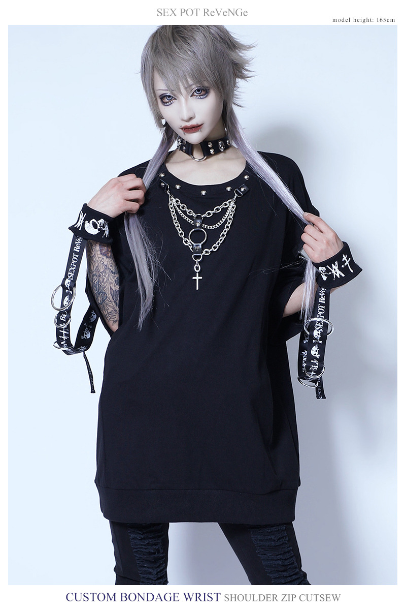 送料無料！】CUSTOM BONDAGE WRIST SHOULDER ZIP カットソー ｜SEX POT