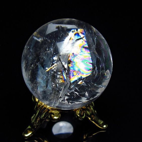 アイリスクォーツ 水晶 丸玉 虹入り 25mm 水晶玉 スフィア 球 置物