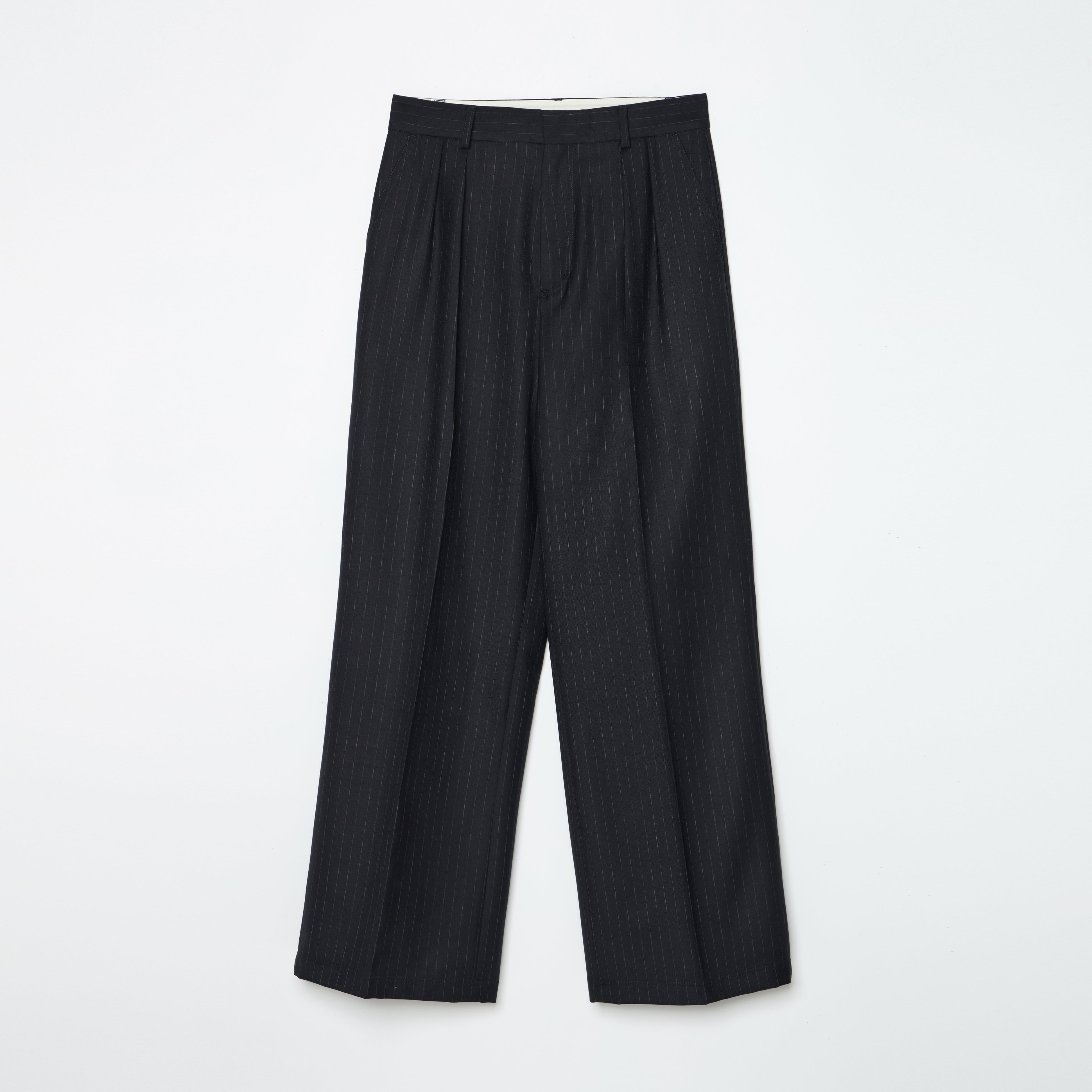 WIDE TROUSERS -BLACK STRIPE- – TENDER PERSON