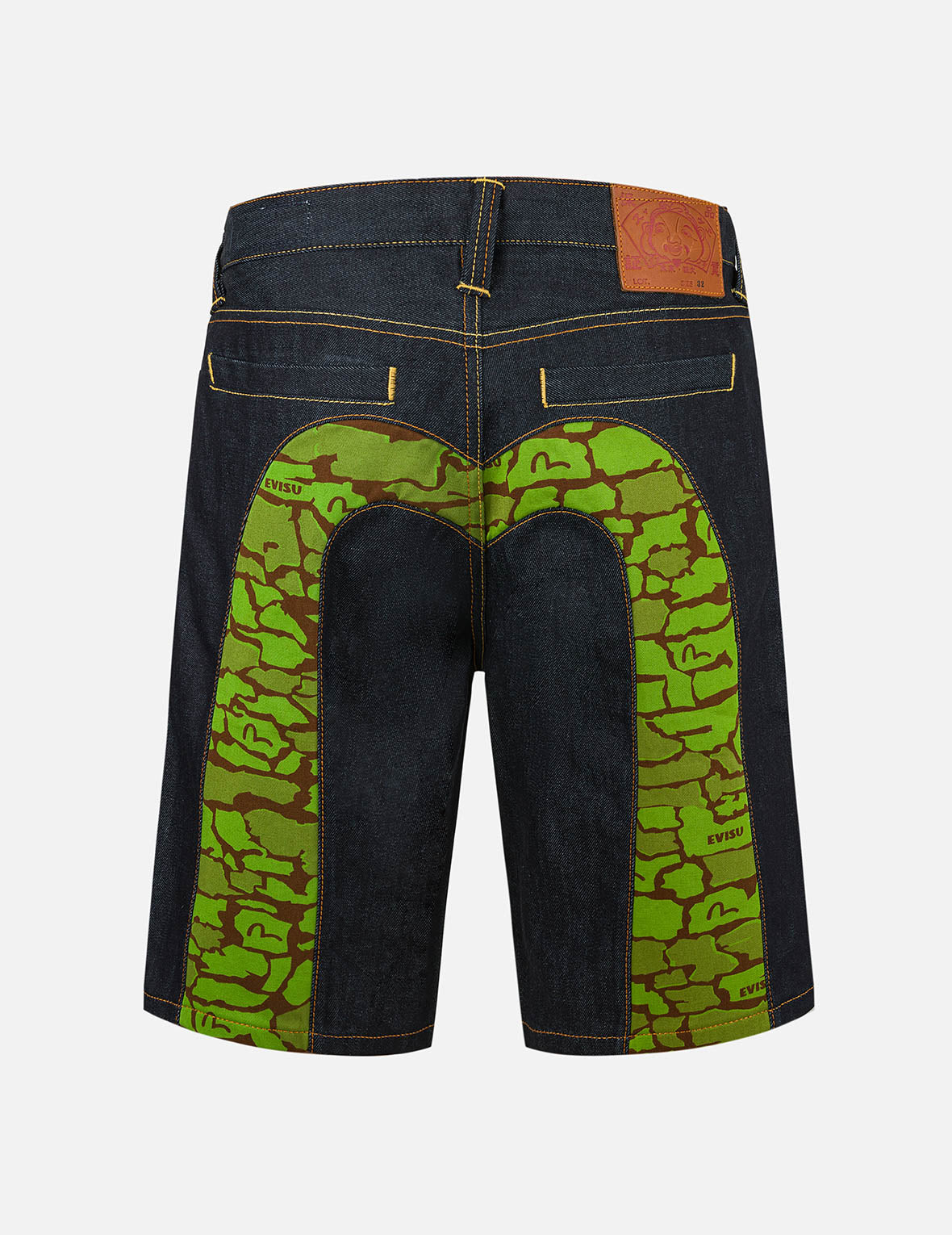 Ishigaki Camouflage Inserted Daicock Regular Fit Denim Shorts – EVISU