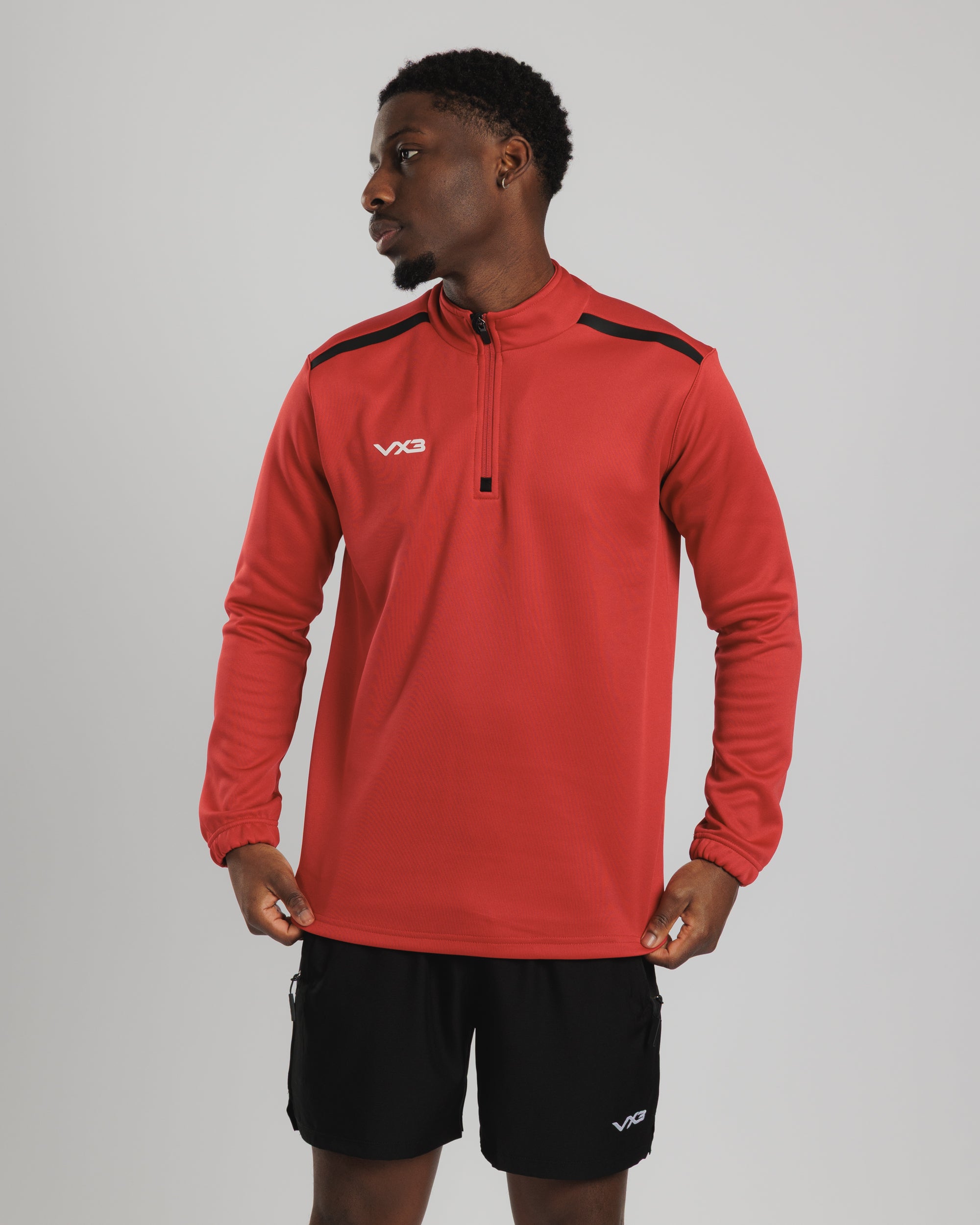 Fortis Quarter Zip Sweat Red/Black – VX3