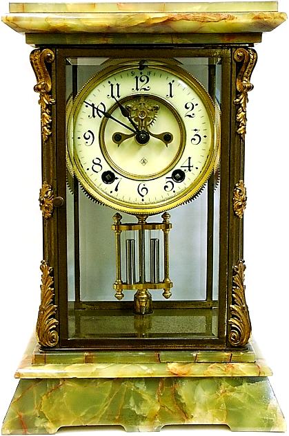 ○アンソニア（ANSONIA・USA）置時計（オニキス）青木様