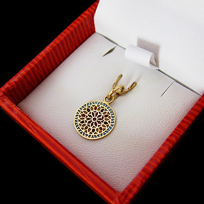 パリの教会チャーム/バラ窓チャーム/薔薇窓ペンダント/Sサイズ/ノート