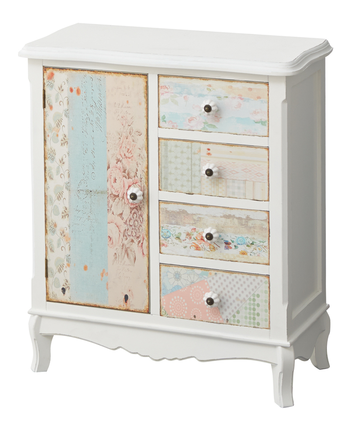 フレンチカントリー家具ワイドチェスト5：オシャレ家具のお店 Acorn