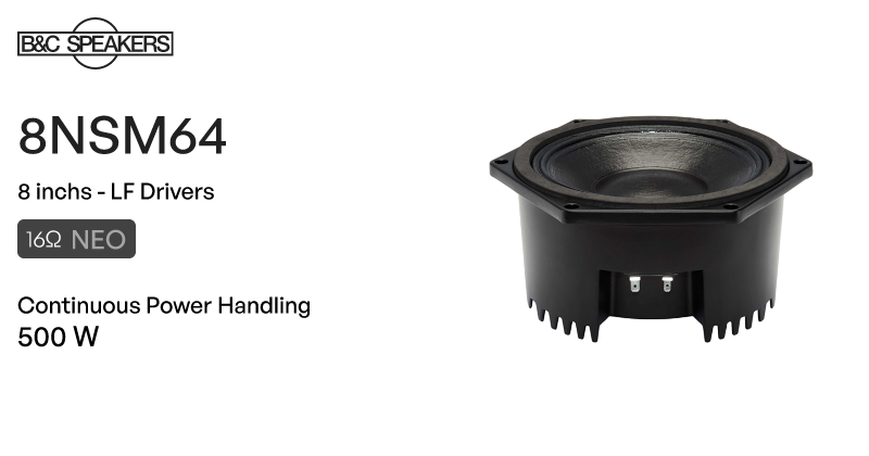 8NSM64 16Ω - LF Drivers - B&C Speakers