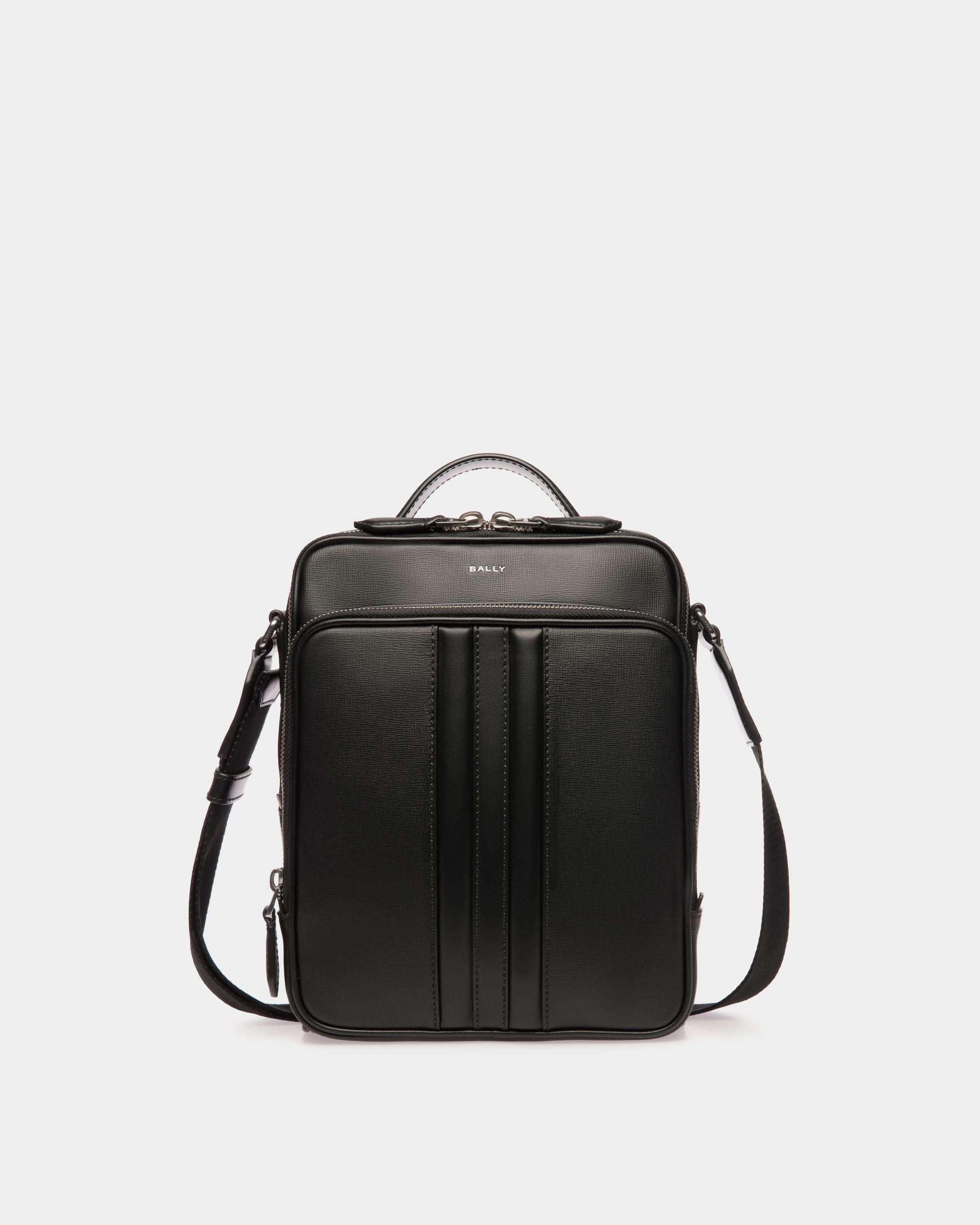 Men's Black Mythos Crossbody Bag In Black Recycled Leather | Bally
