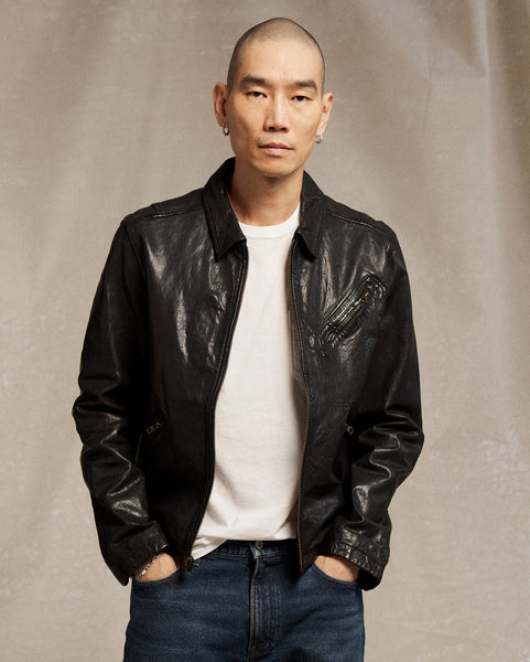 Blake Black-Washed Lambskin Leather Jacket | Billy Reid