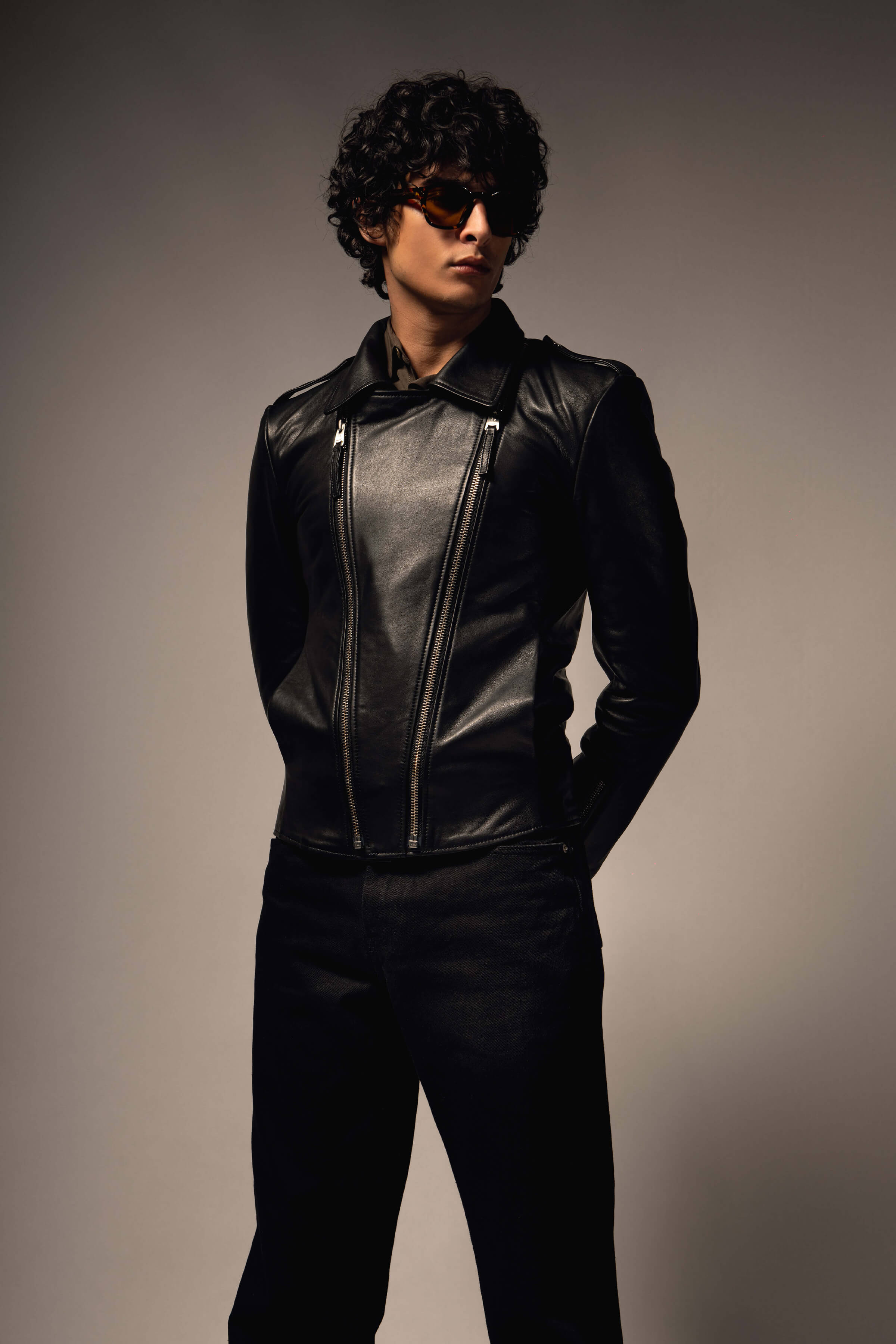 Men's Outrider Black Leather Biker Jacket | BODA SKINS