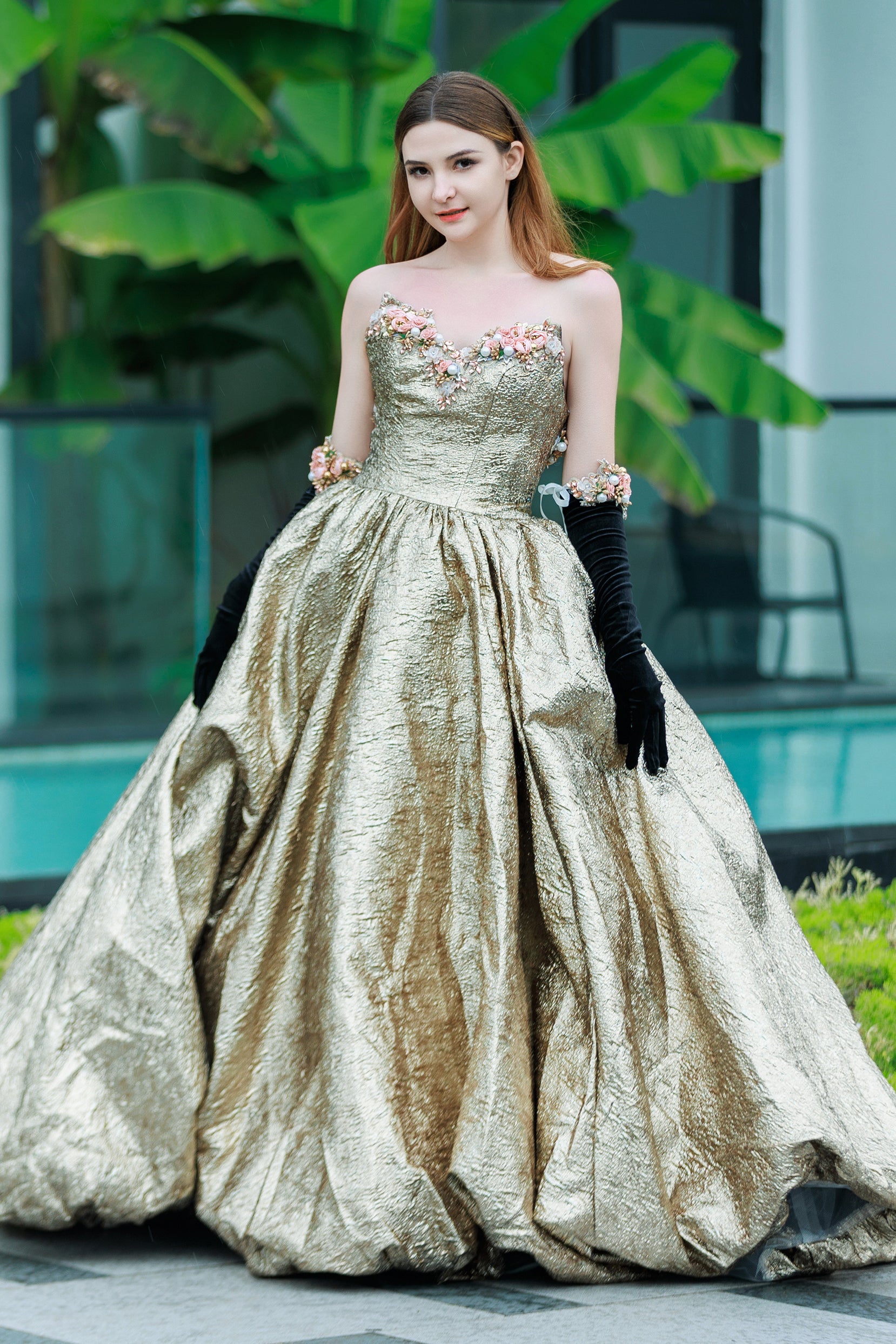 CW3327 プリンセス ゴールド カラードレス – COCOMELODY