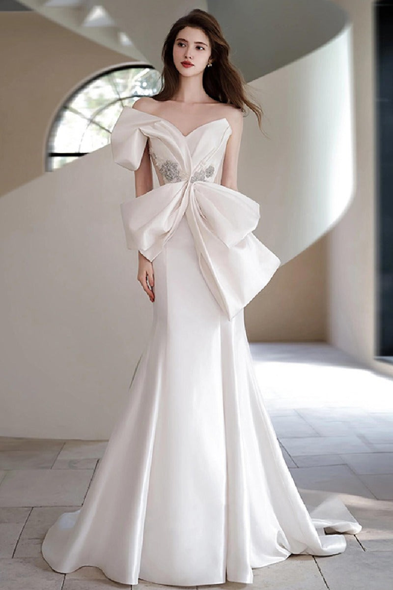 858267967587 即納ドレス マーメイド スウィープトレーン サテン