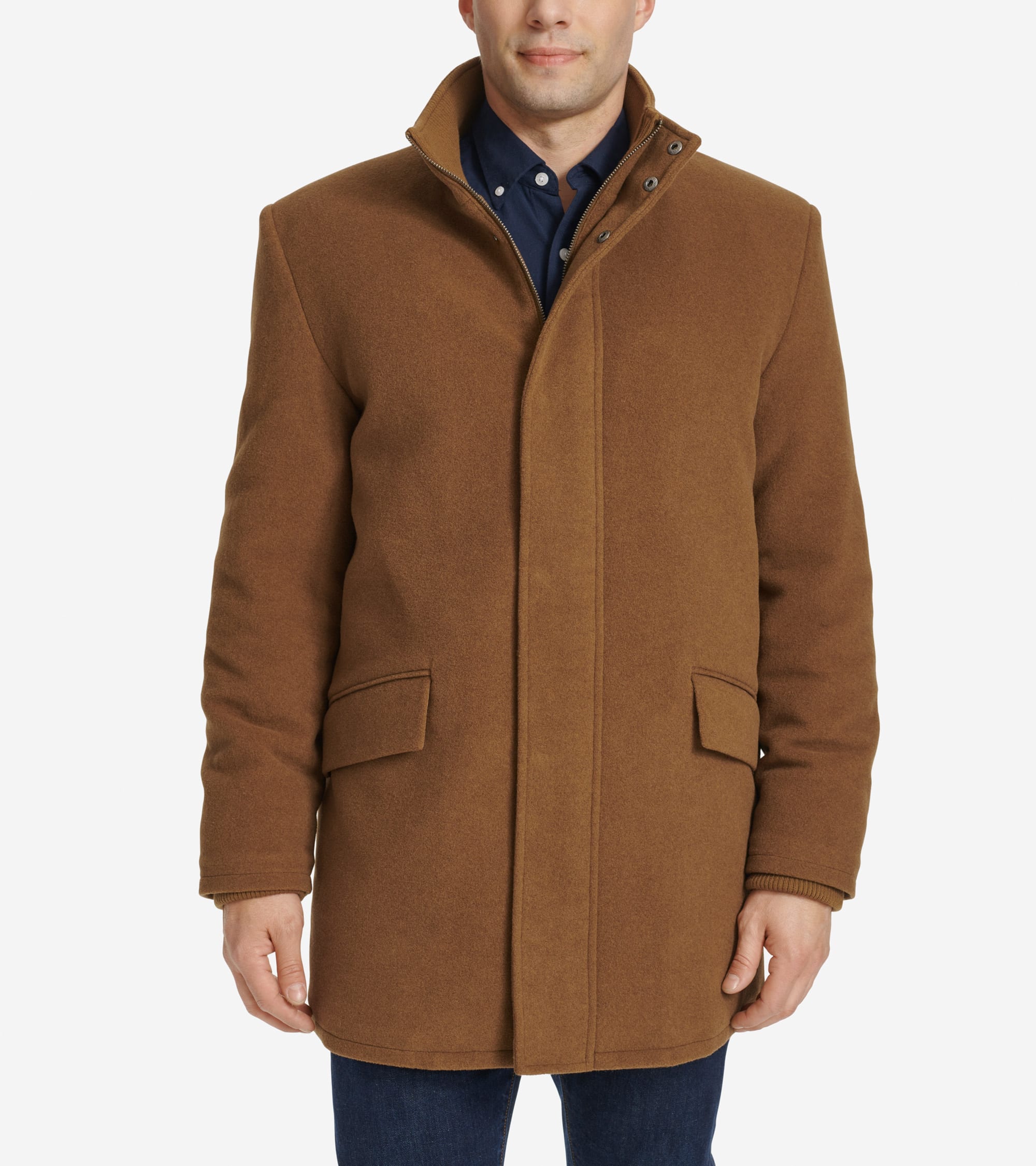 Men's Stand Collar Car Coat in Brown | Cole Haan