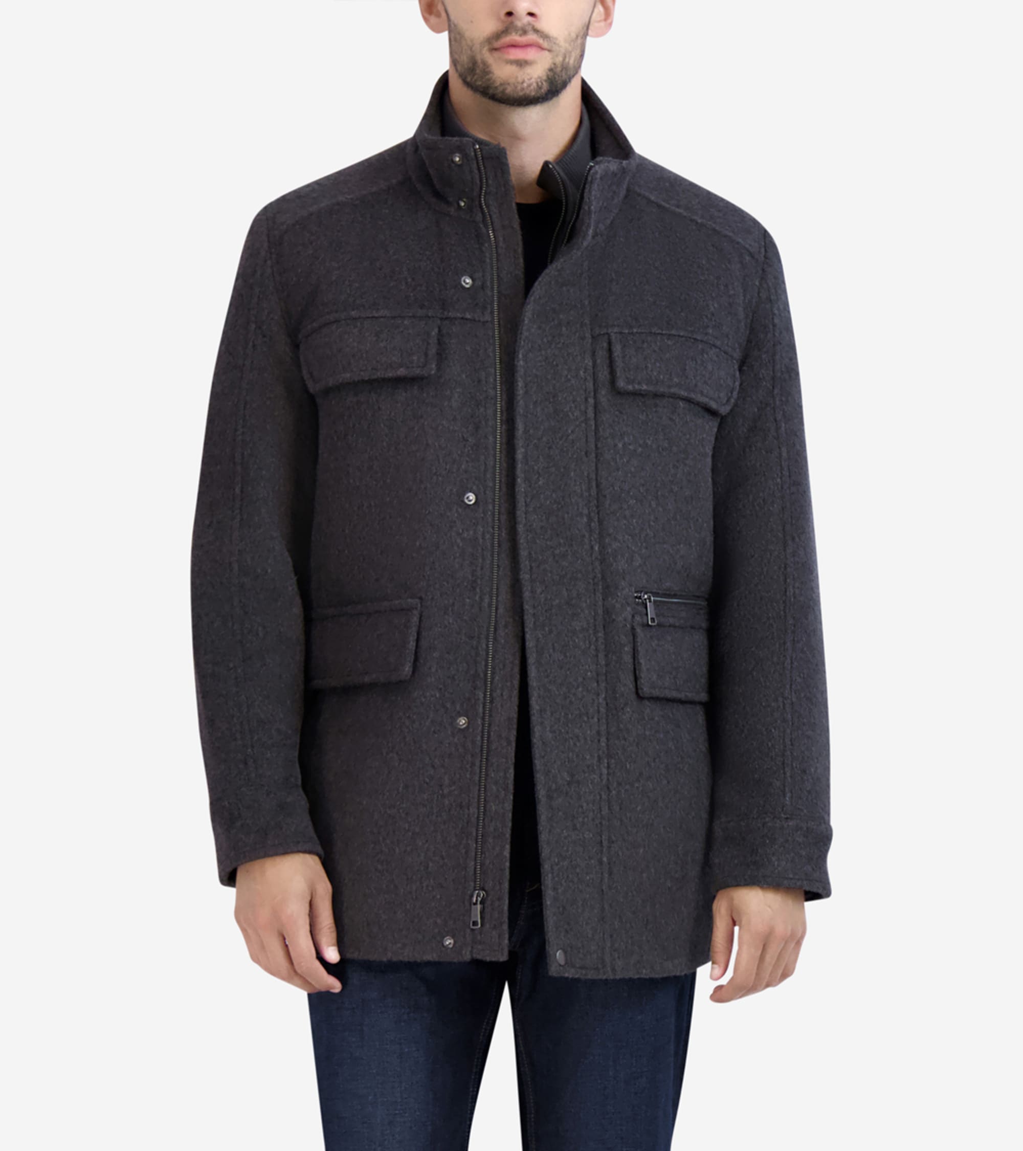 Men's Multipocket Field Coat in Grey | Cole Haan