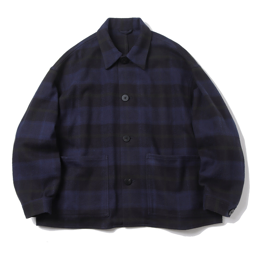 URU(ウル)】COTTON NEL CHECK - COVERALL JACKET 23FCNC01 (23FCNC01