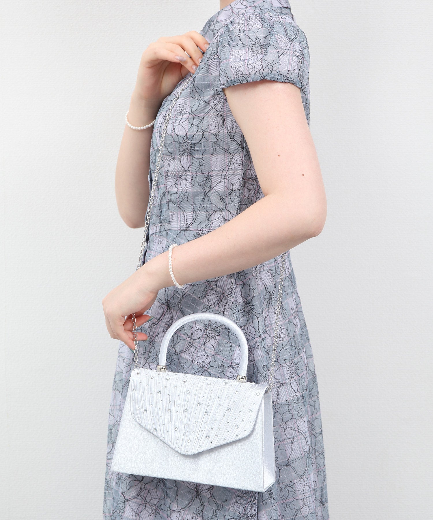 パーティーバッグ ショルダーバッグ 2way 結婚式 シルバー – [公式