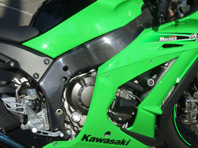 クロームメッキ バイクフレームガード 11～'15 ZX-10R フレームカバー