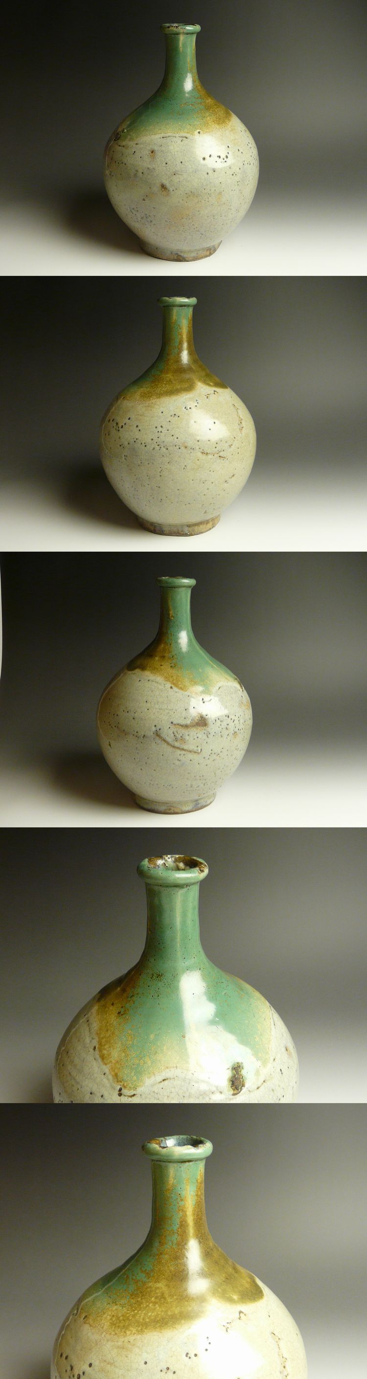 古美術 猫 - 松代焼白掛銅釉徳利 | 古美術品専門サイト fufufufu.com