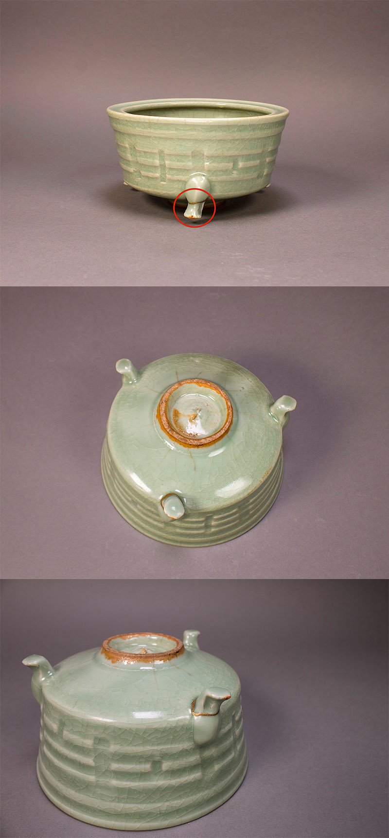 古美術 吉戸 - 天竜寺青磁三足香炉 | 古美術品専門サイト fufufufu.com