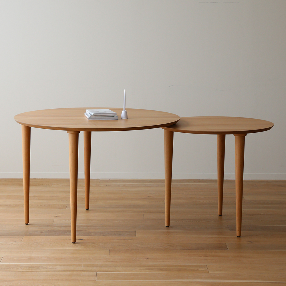 ダイニングテーブル「バルーン」2連伸長式 ホワイトオーク材 | 【公式