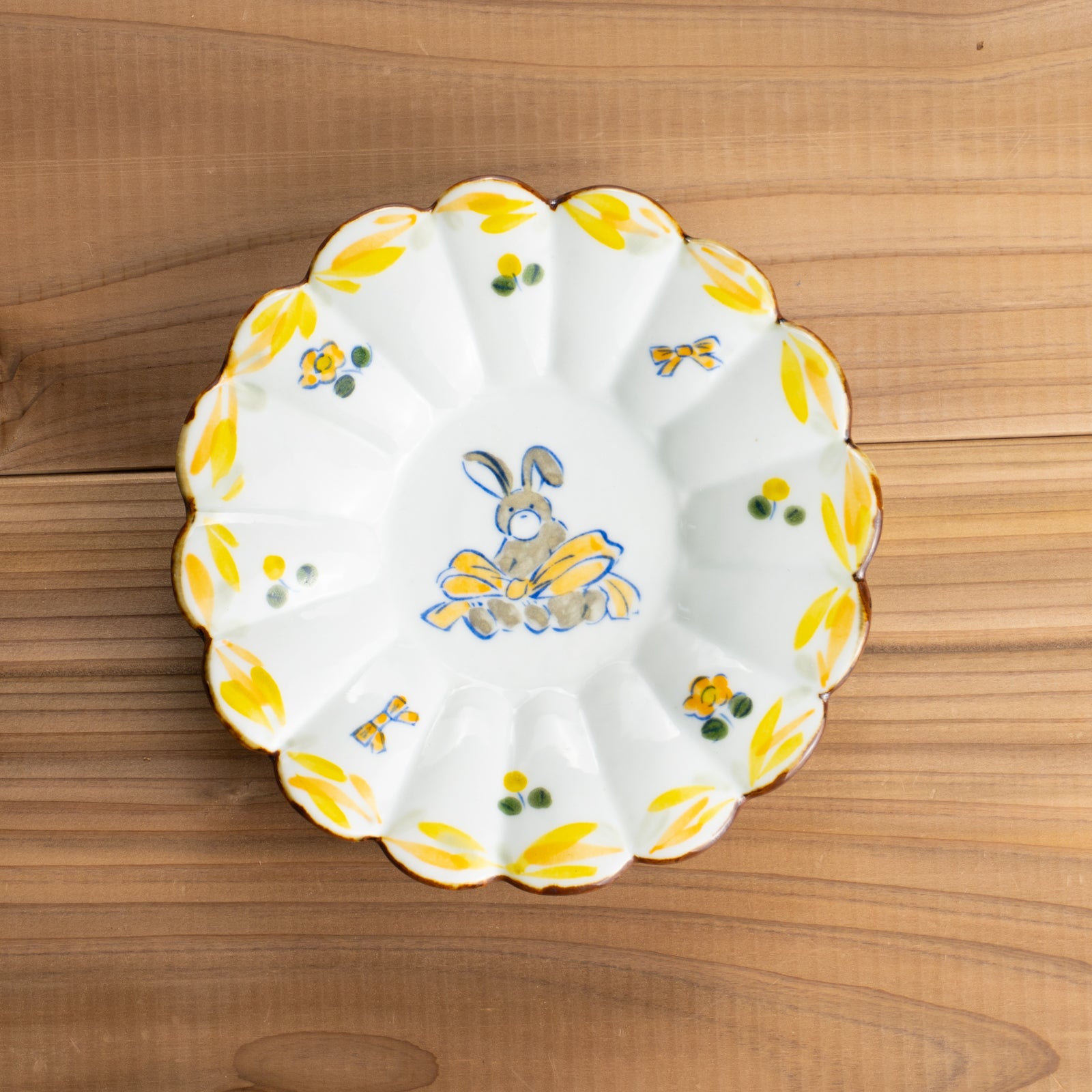 京都 清水焼】絵皿 お気に入りのぬいぐるみ オレンジ タナカ製陶｜コト