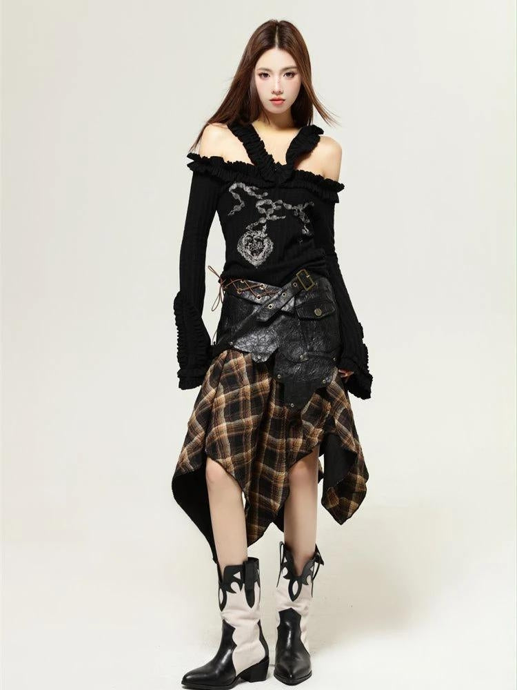 フェアリーグランジ カットアウトショルダートップ - Litlookz Studio