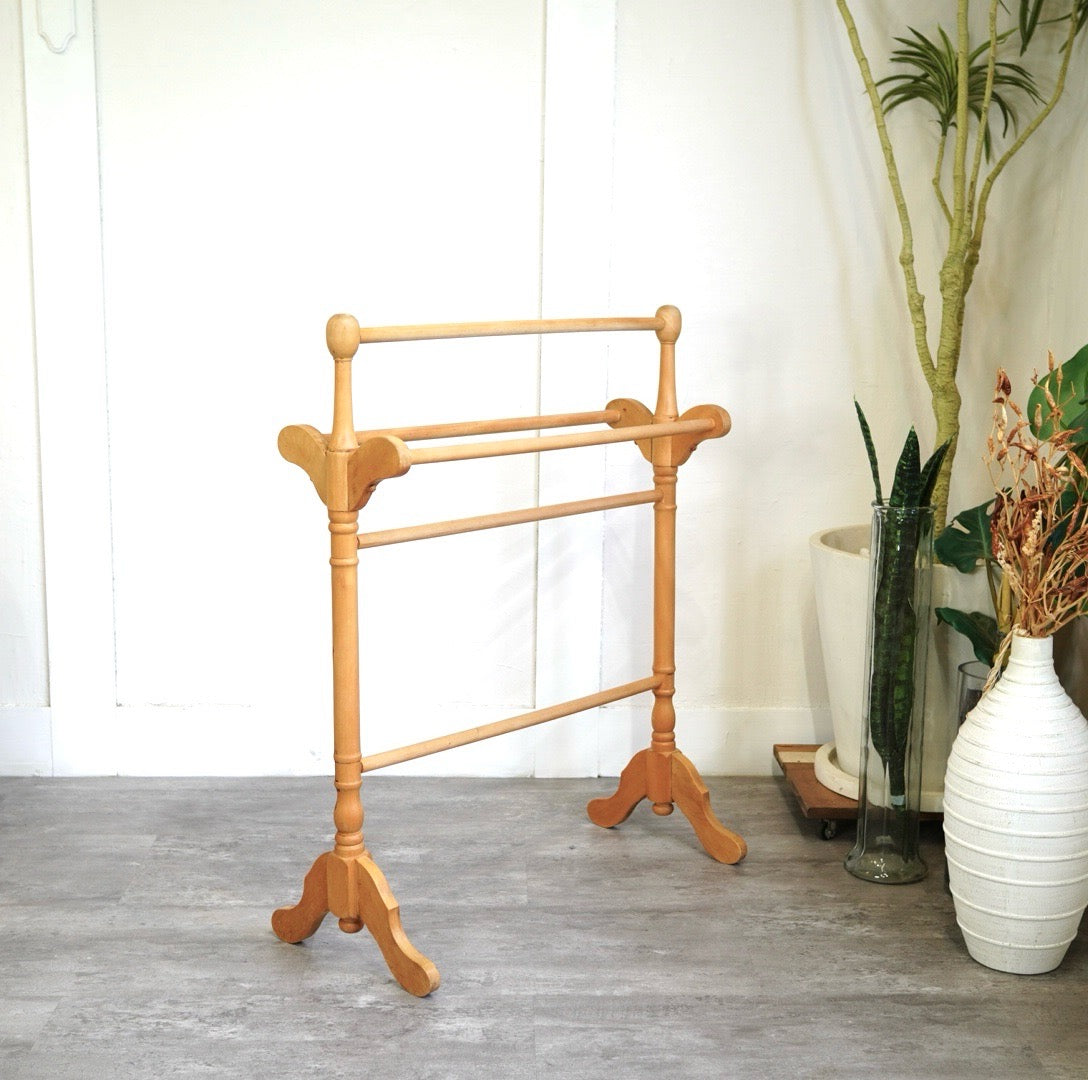 タオルハンガー ヴィンテージ 中古 木製 ナチュラル ディスプレイ 飾り