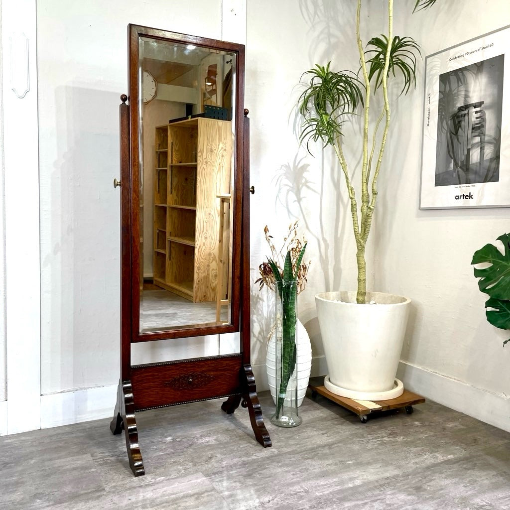 アンティーク スタンドミラー 全身鏡 姿見 シュバルミラー Lloyd's