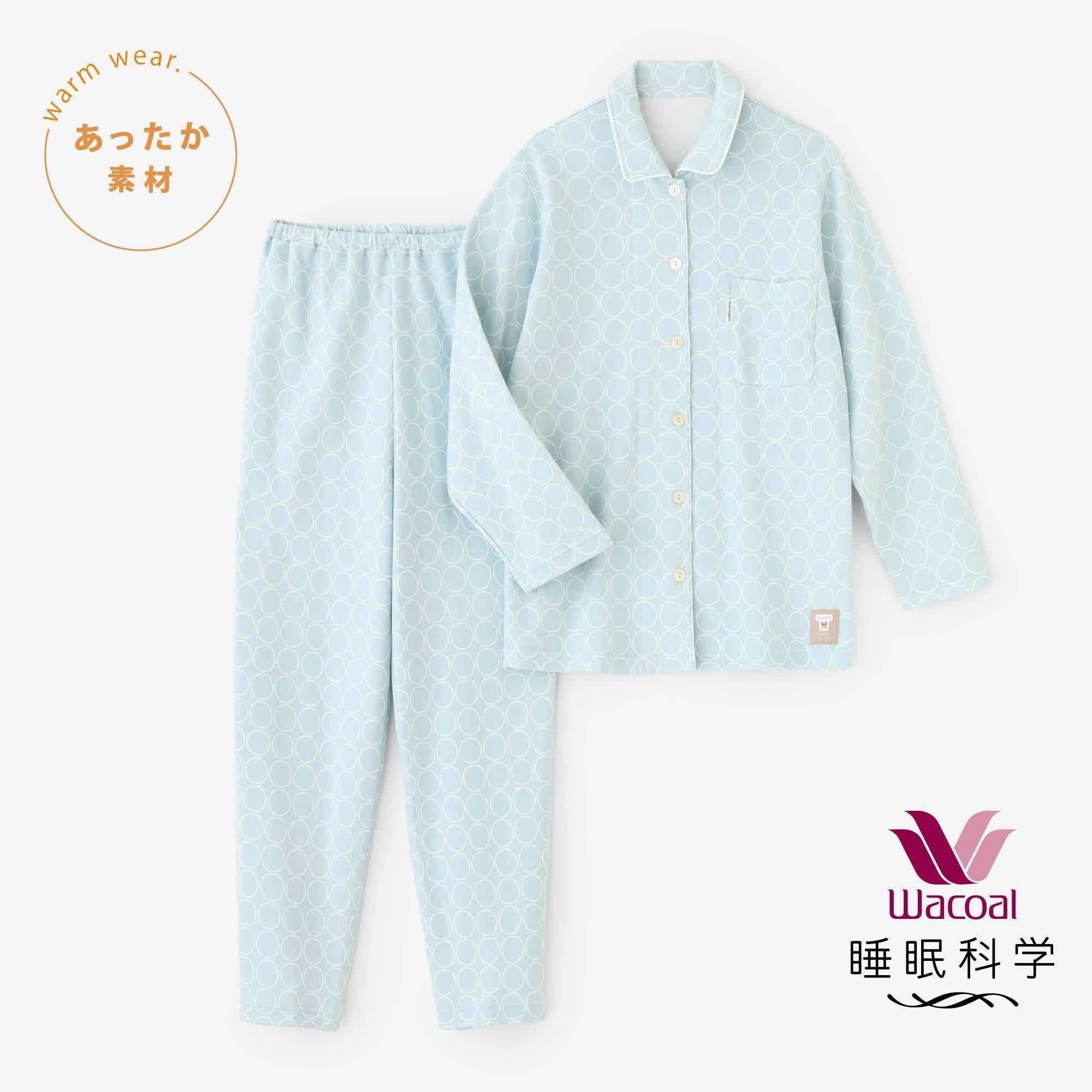 net限定】ワコール/睡眠科学 パジャマ／わならべ 淡水色（うすみずいろ）