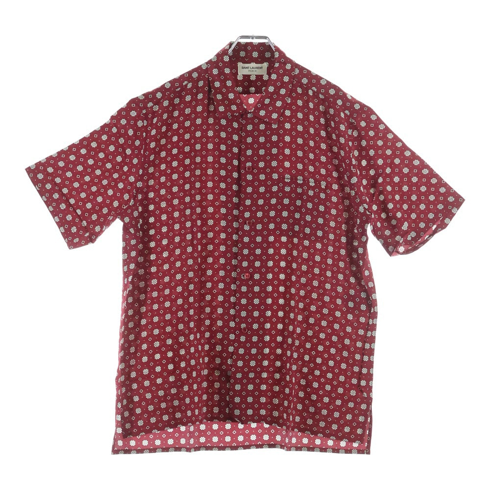 SAINT LAURENT PARIS(サンローランパリ) 19SS 総柄シルク 半袖シャツ