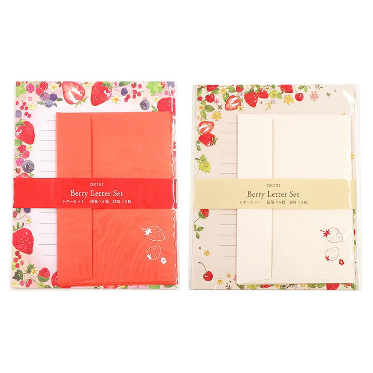 まとめ買い】レターセット 箔押し 3セット ベリー 0911/313568 | ワッツ