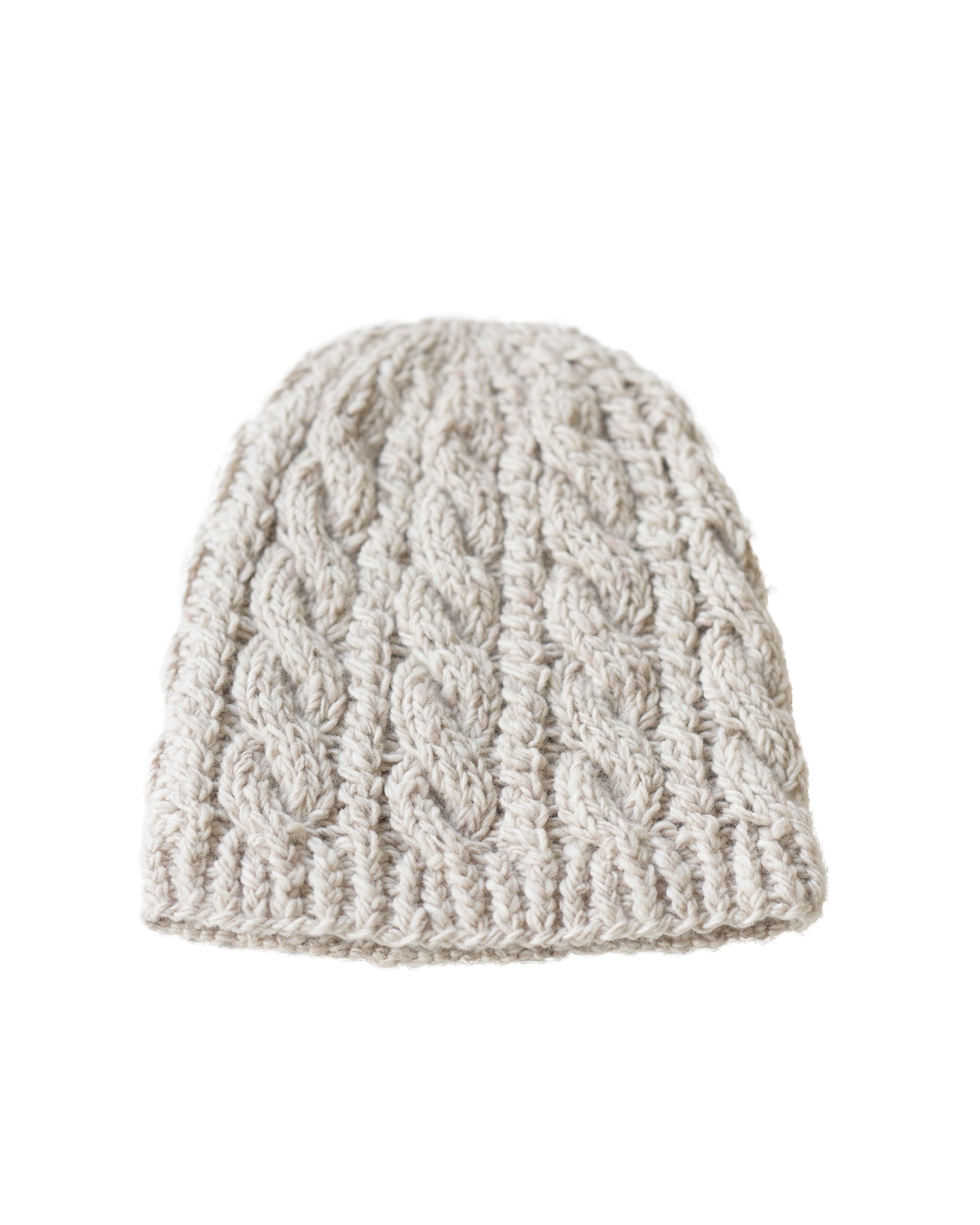 ウールカシミヤケーブルニットキャップ(hand knitting) – yourwear