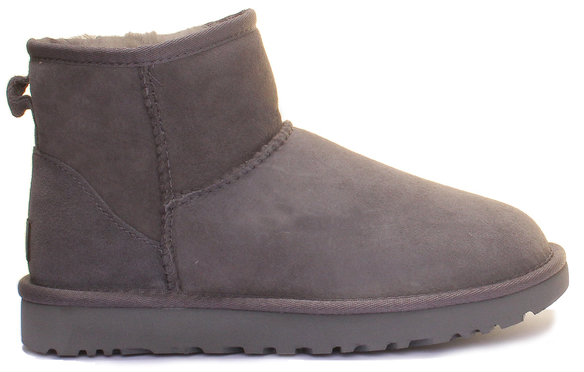 Ugg Australia Classic Mini 2 In Grey | Short Sheepskin Ankle Boots
