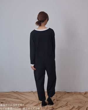 147_ichi_yon_nana】Vネックイージージャンプスーツ｜低身長さん必見