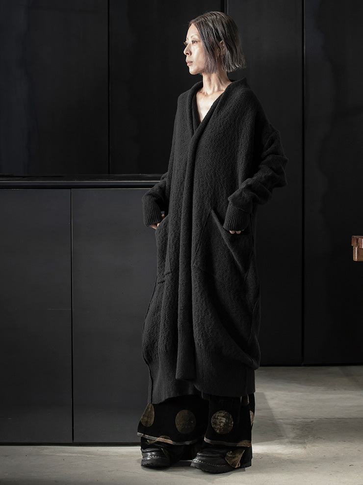 DANIEL ANDRESEN GREEN ロングニットカーディガン / BLACK