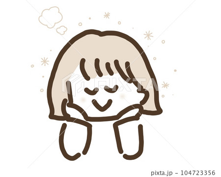 素敵な将来を考えている可愛いほわほわした女の子のイラスト素材