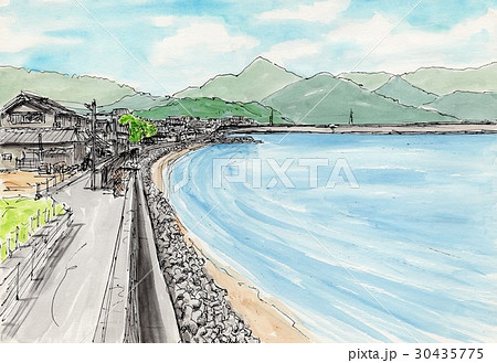 海辺の町のイラスト素材 [30435775] - PIXTA