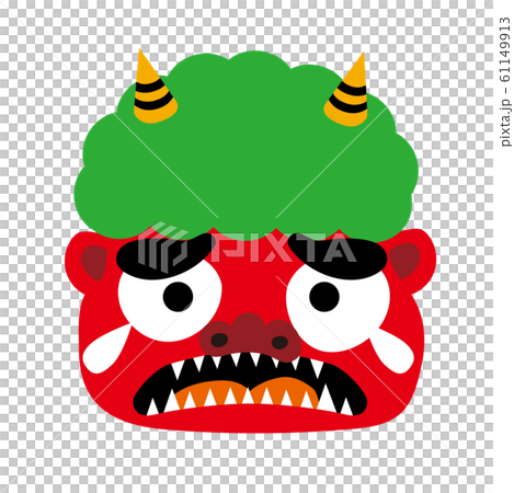 泣いた赤鬼の顔のイラスト｜節分・立春のイメージの素材のイラスト素材