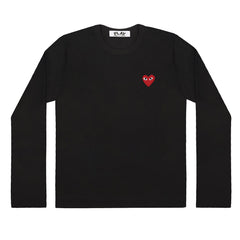 COMME des GARCONS PLAY Red Heart Longsleeve Black | T0K10 Online Store