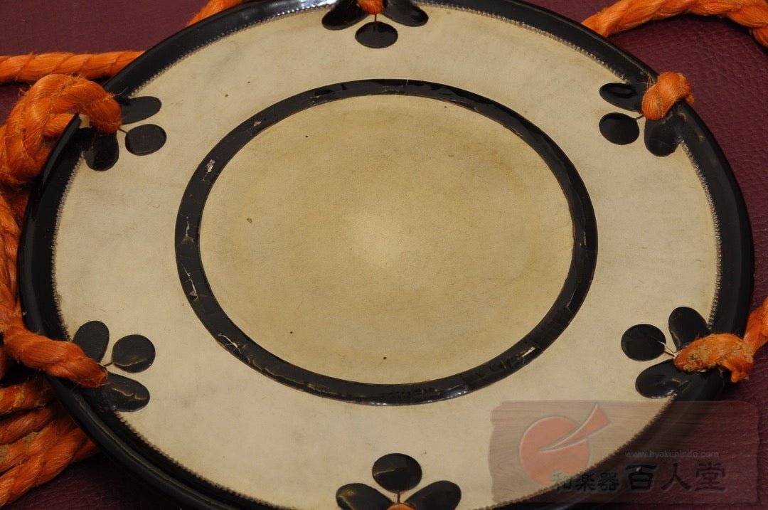 小鼓胴 瓢箪葵蒔絵小鼓胴、古革