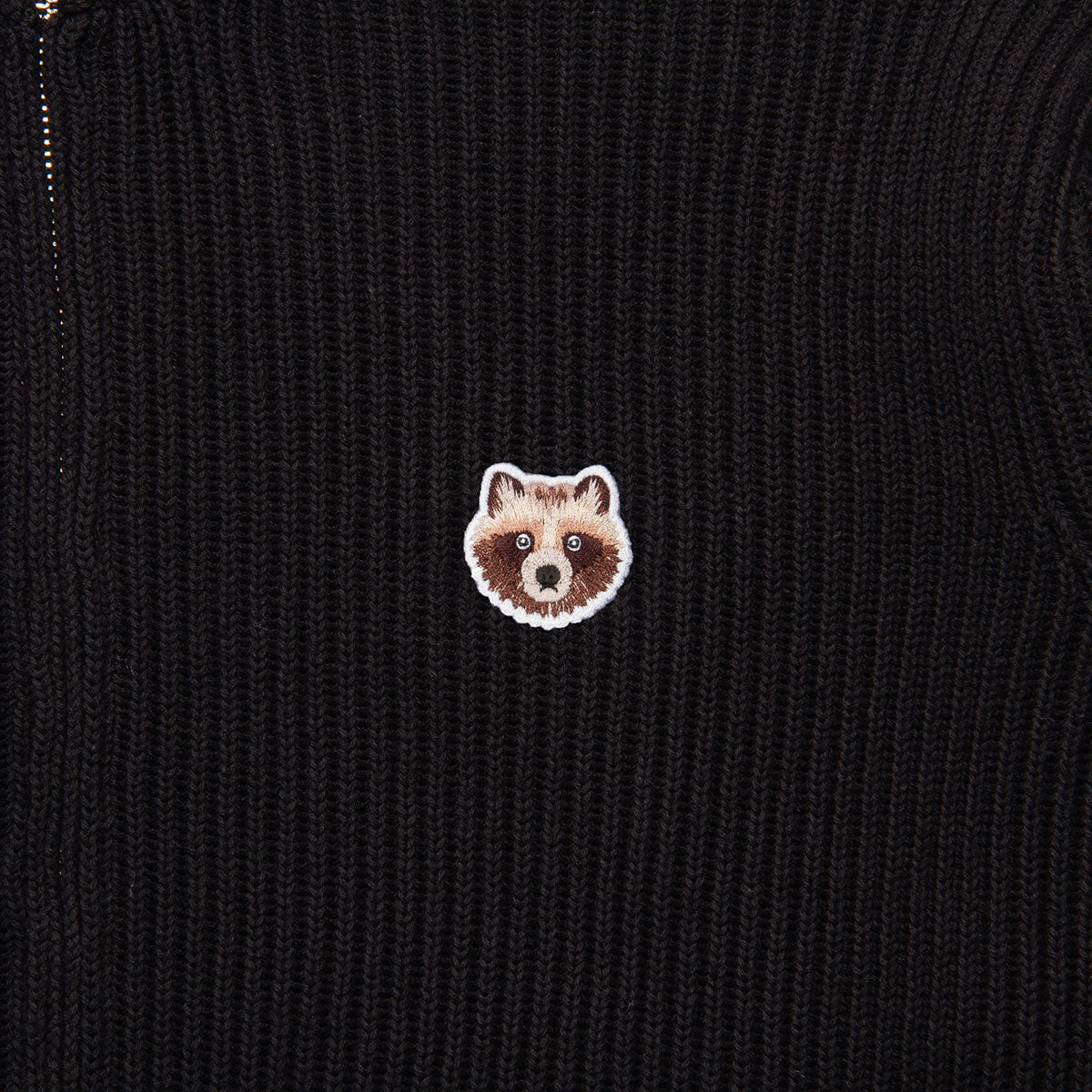 Silver Zip : TANUKI Wappen - Drivers Knit - Black – TANUKI STUDIO