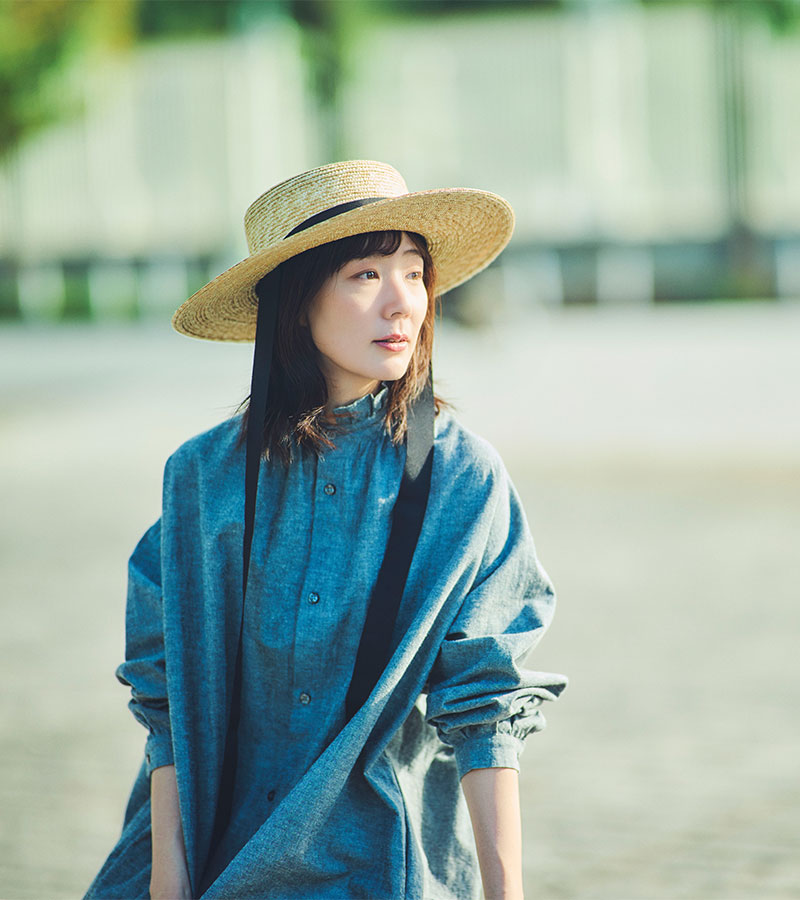 田中帽子店Cecil セシル 麦わら カンカン帽 垂れリボン 婦人用帽子