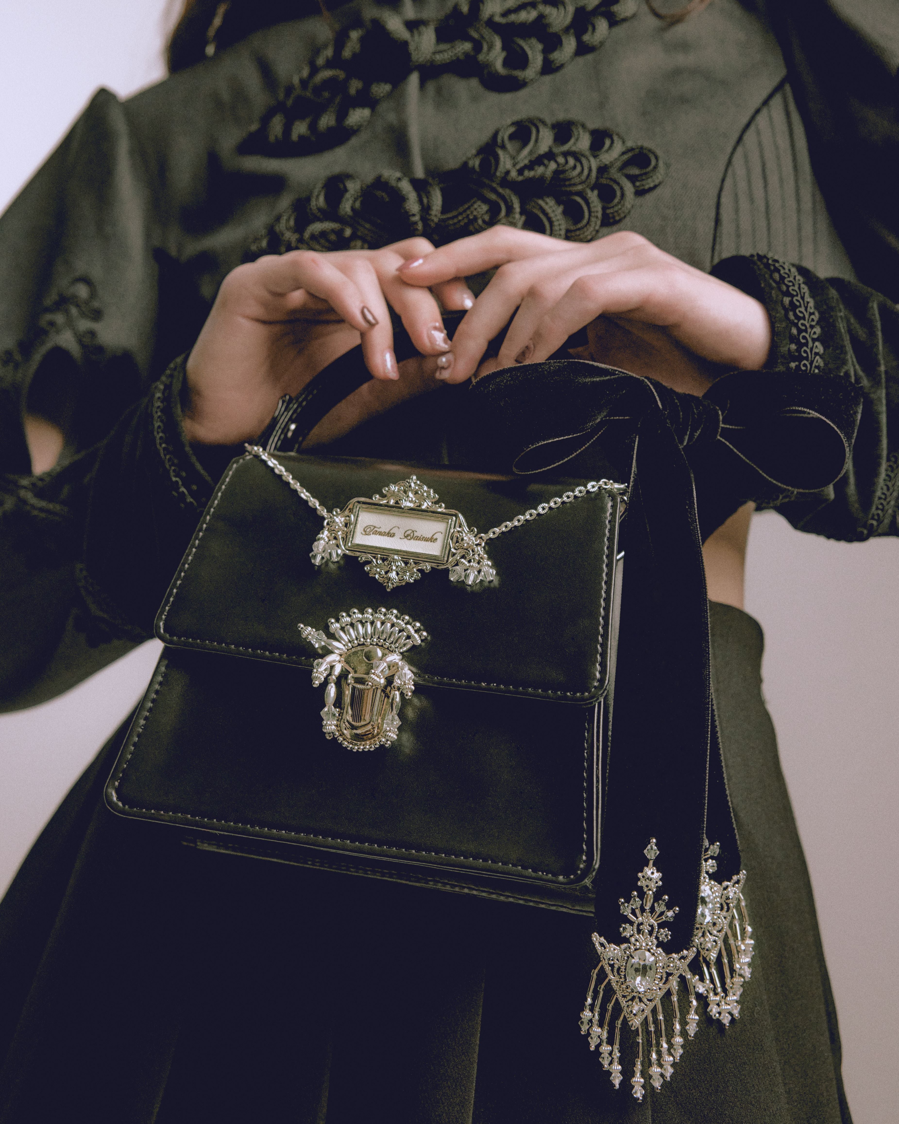 tanakadaisuke(タナカダイスケ)|リボン| crystal silver tip velvet