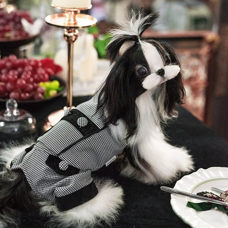 TaniWina 英国風 千鳥格子 ドレス＆スーツセット｜犬用ペア服・秋冬