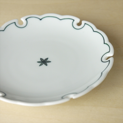 伊万里焼/青山窯/鍋島小皿 黒呉須小花雪輪皿（大）/Φ11 - テーブル