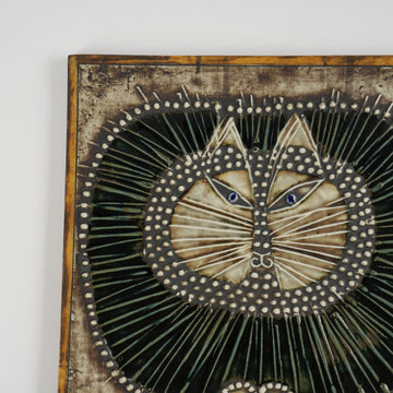 グスタフスベリ リサ・ラーソン 黒い丸猫の陶板（Katt） | 北欧食器