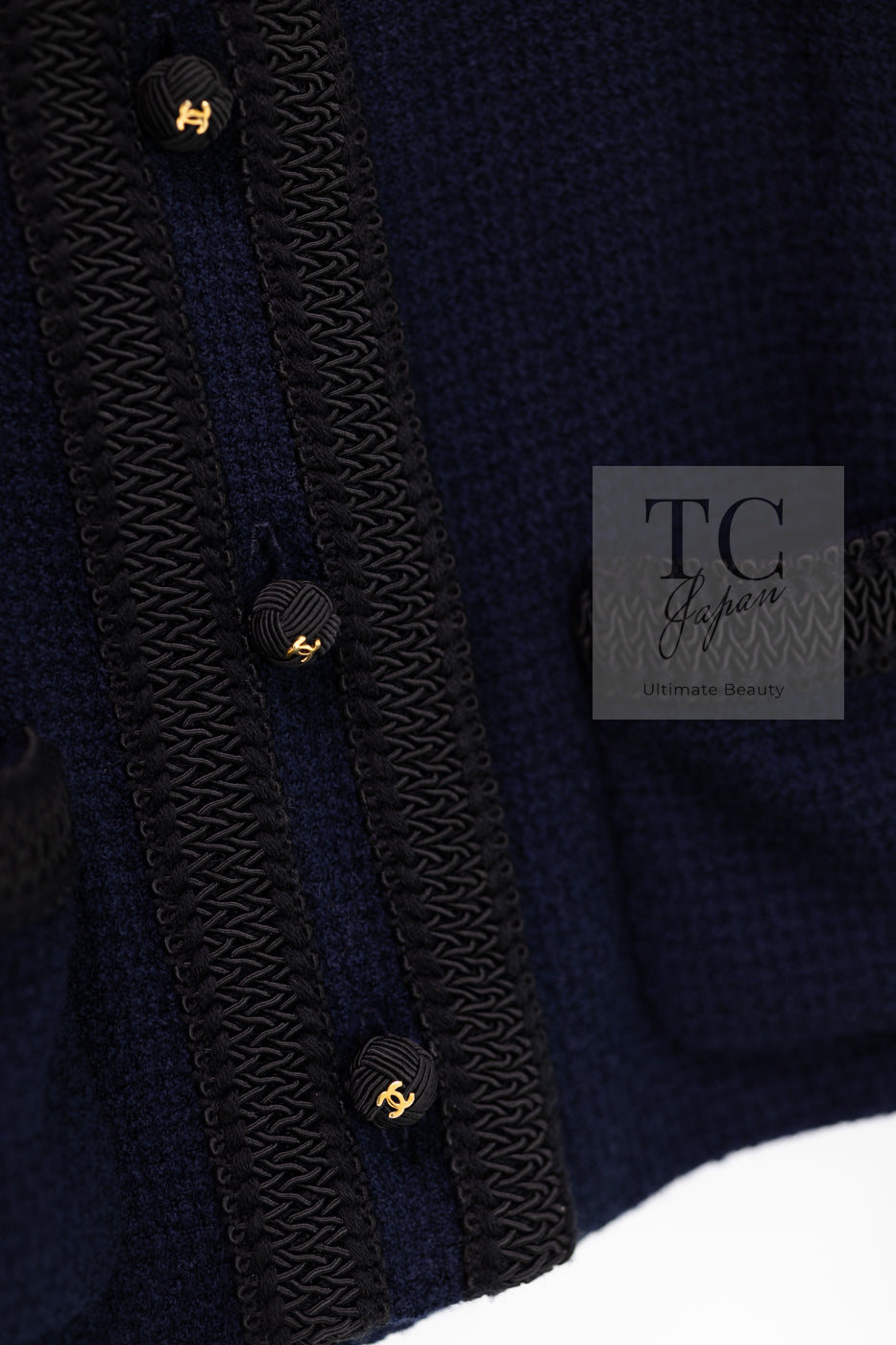 シャネル ジャケット CHANEL ヴィンテージ ダーク ネイビー ブラック