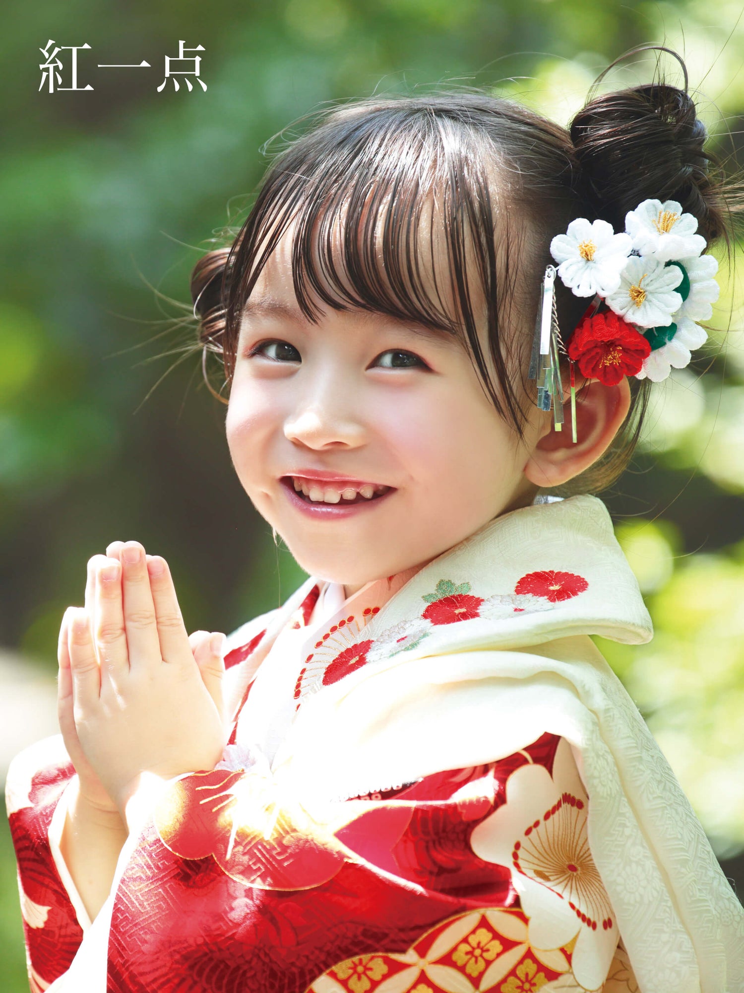 子供着物 十三詣り 花模様 鳥 紅赤色 CK-7375 子供着物 十三詣り 花