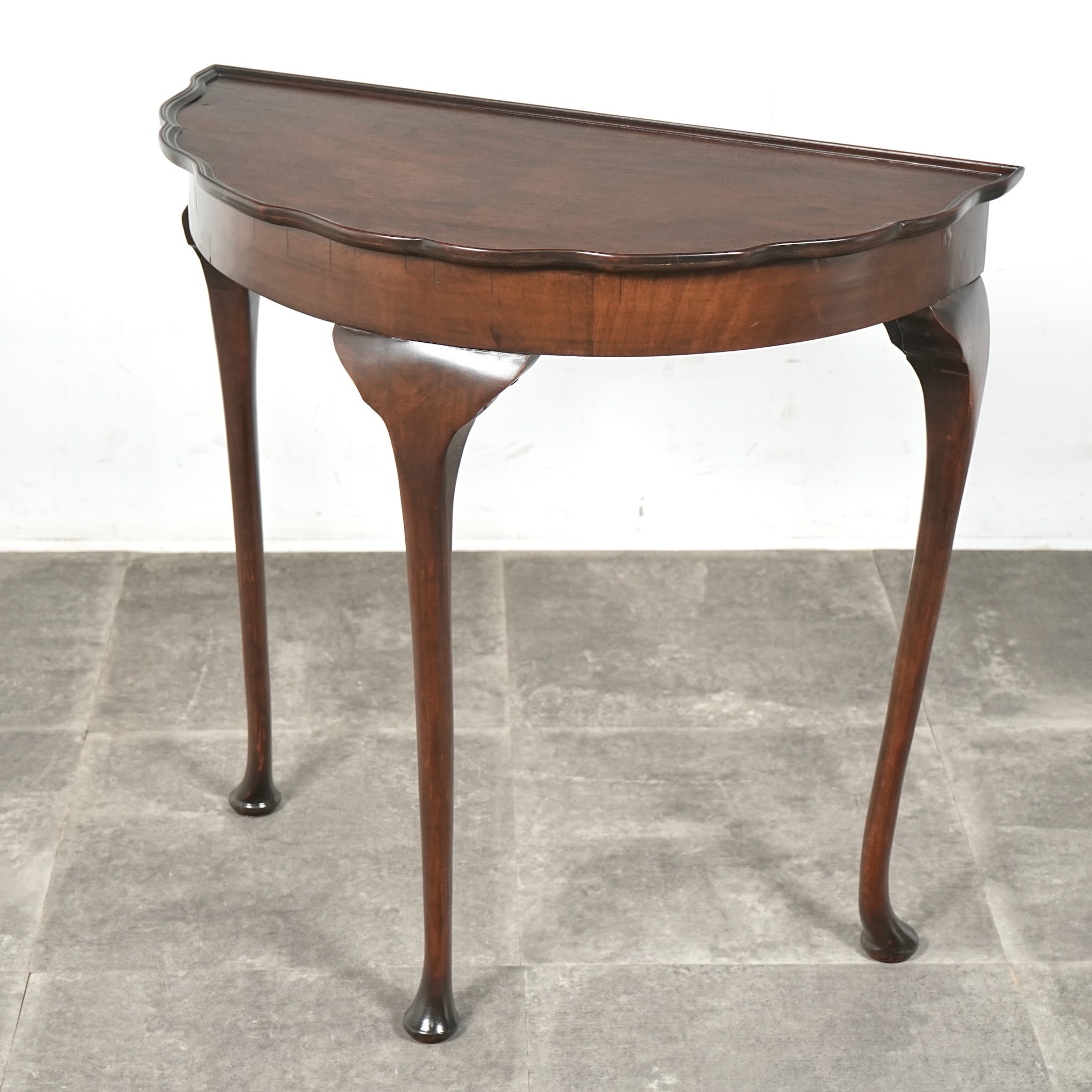 イギリス アンティーク 家具 コンソールテーブル ハーフムーン 猫脚