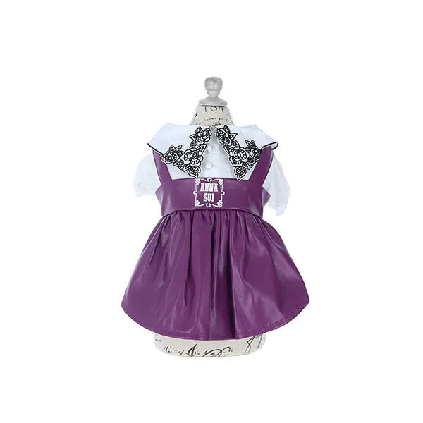 アナ スイ ANNA SUI フェイクレザープリーツワンピース【小型犬 犬服